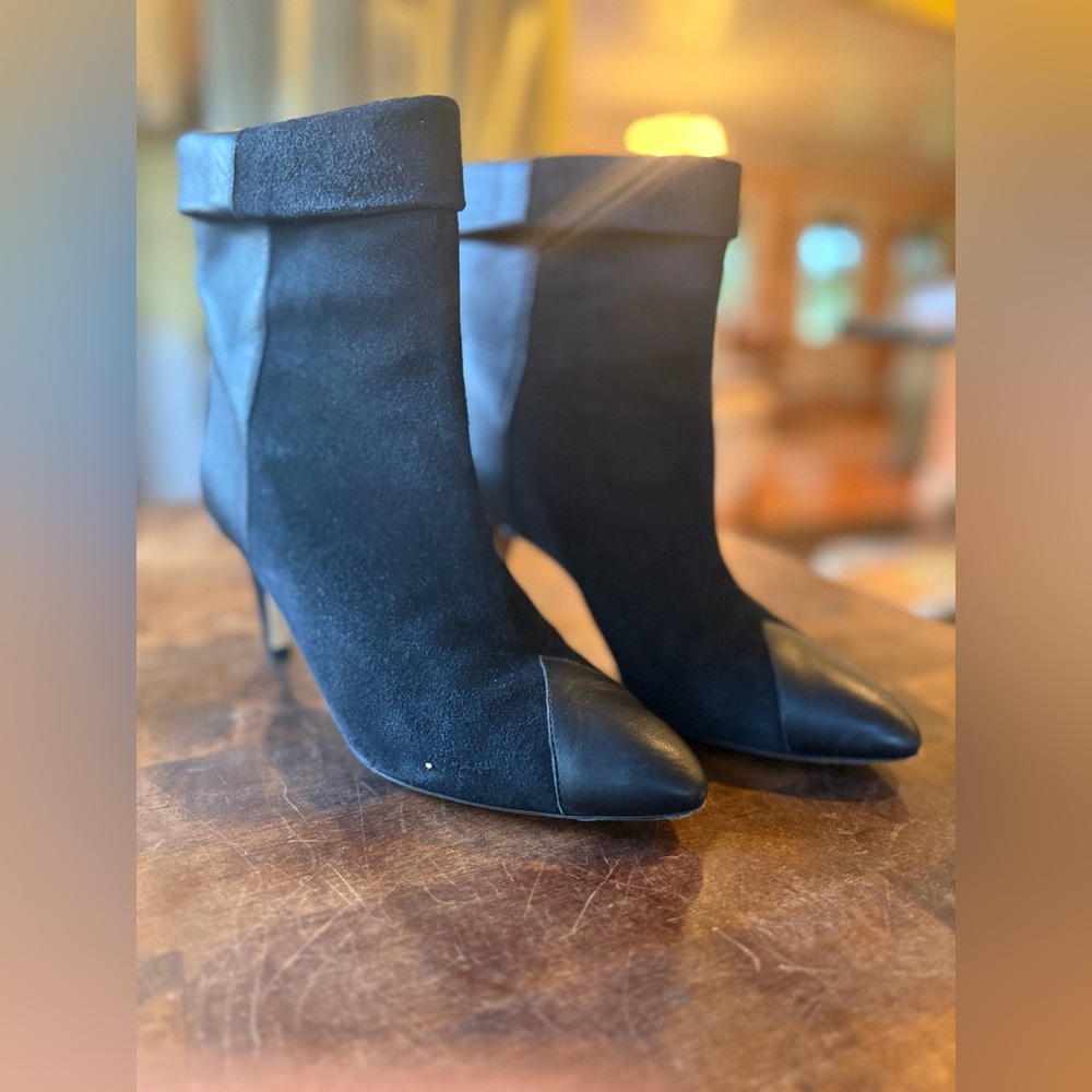 Isabel Marant Dael Leather and Suede Black Boots Sz 7 - run small for 38 - Picture 4 of 11